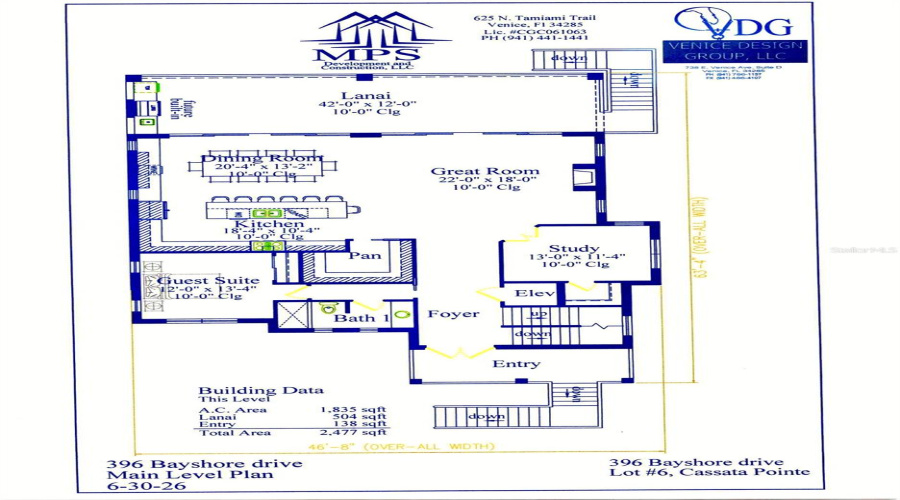 Proposed Second Level Floor Plan