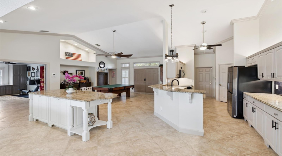 Kitchen Area Overlooking The Family Room.