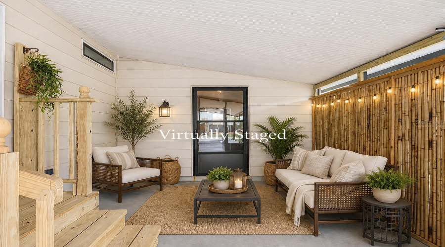 Virtually Staged Side Screen Porch