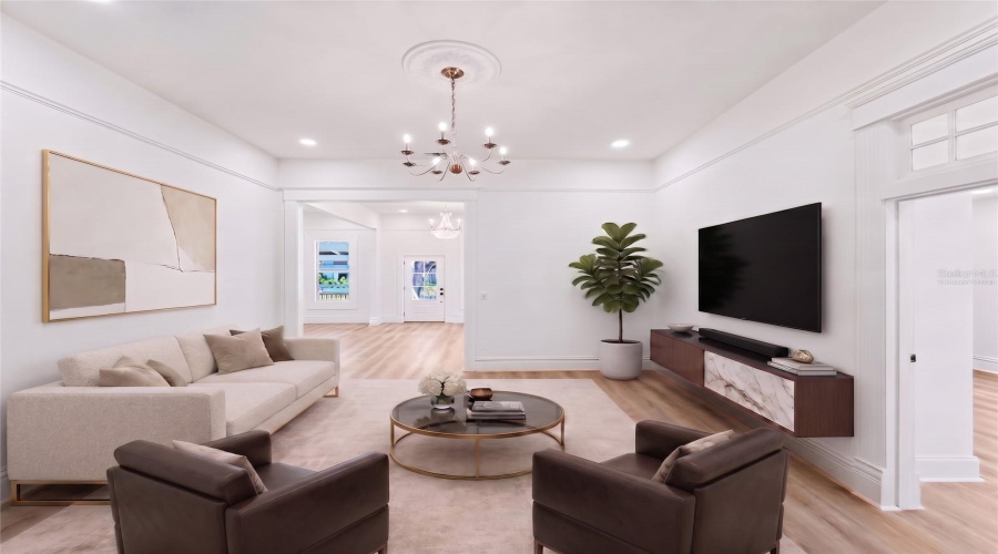 Family Room Virtually Staged