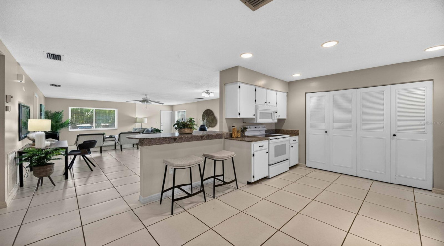 Open Kitchen Overlooking Dining And Living Room