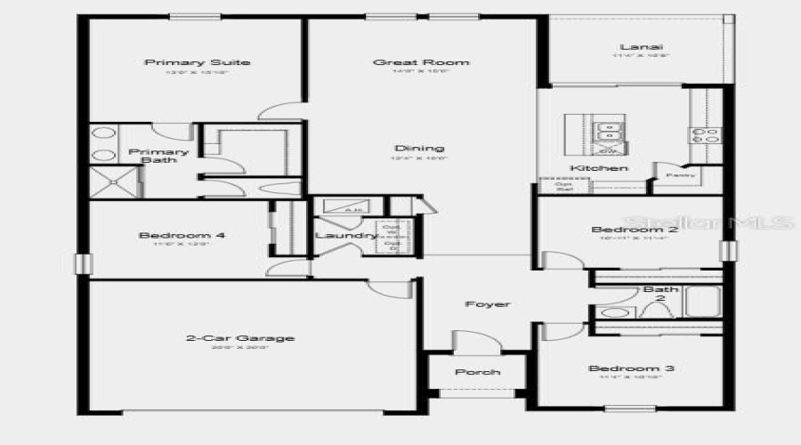 Floor Plan ~ Additional Highlights Include: All Appliances Included, Ge Refrigerator, Washer And Dryer, And Whole House Blinds