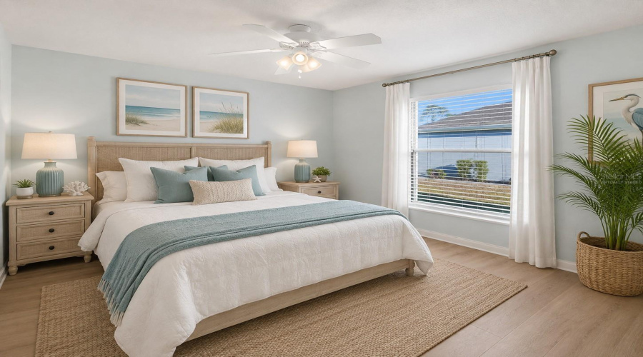 •  Guest Bath: Virtually Staged – Guest Bath Styled With Fresh Coastal Colors And Simple Seaside