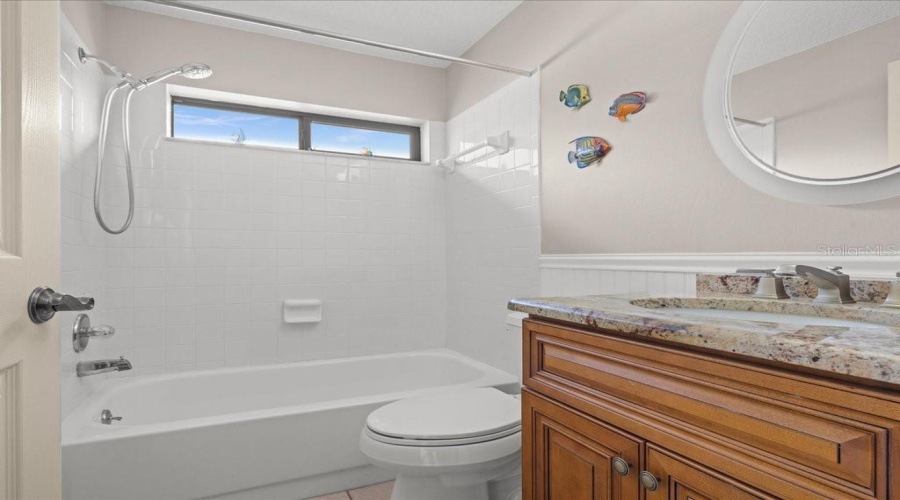 Main Bathroom Has Updated Vanity