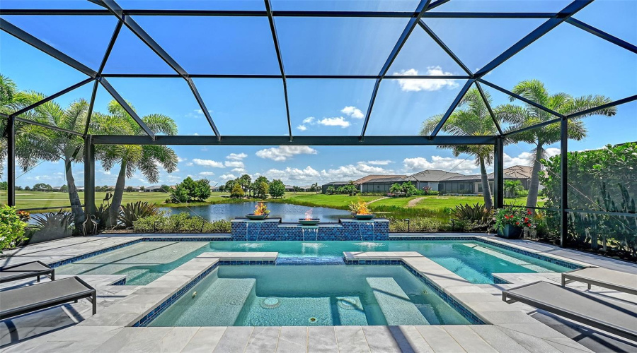 Pool, Spa &Amp; Leathered Marble Deck