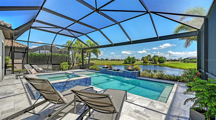 Pool, Spa &Amp; Leathered Marble Deck