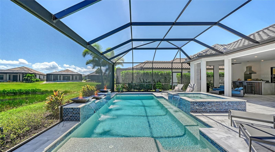 Pool, Spa &Amp; Leathered Marble Deck