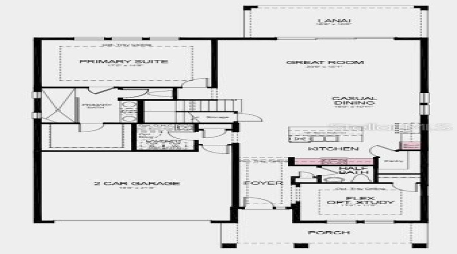 First Floor Plan - Additional Highlights Include: Ge Refrigerator, Gourmet Kitchen, And Flush Mount Lighting Package At Great Room