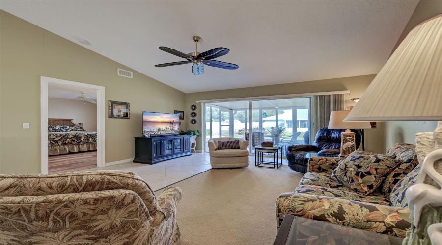 Picture Taken From Kitchen To Show Living Room With Primary Bedroom To The Left And Sgd To The Lanai. Villa Comes Fully Turnkey Furnished