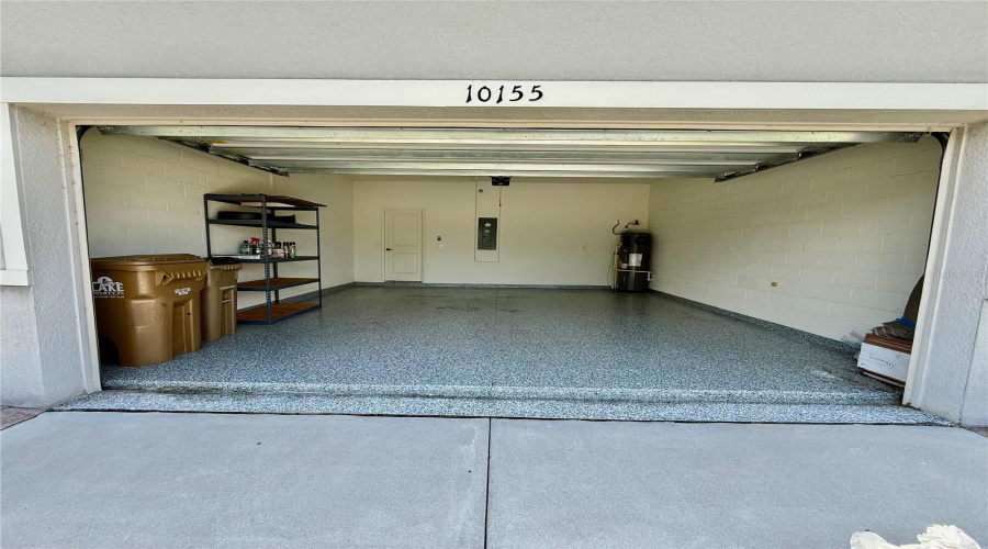Two Car Garage With Epoxy Coating.