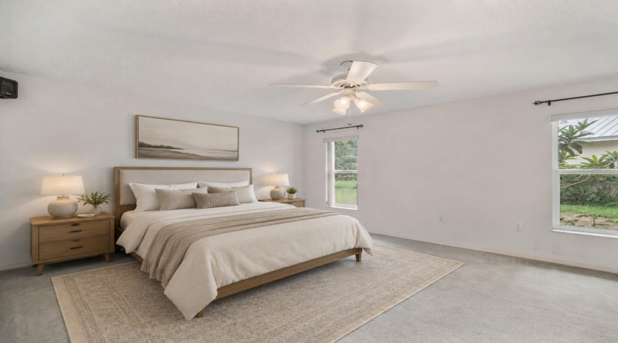 Primary Bedroom With Walk In Closet And En Suite - Virtually Staged To Enhance Experience.