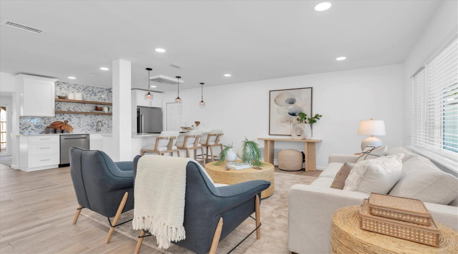 Open Dining And Living Layout