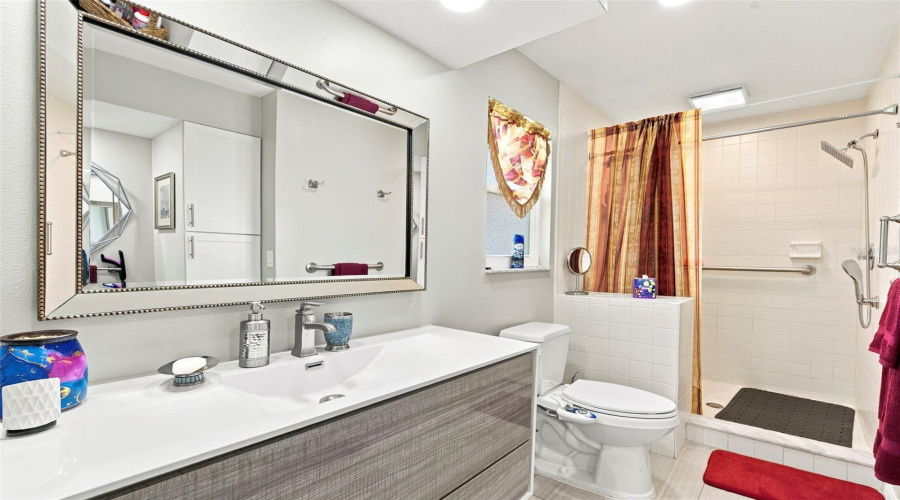 Primary Bathroom Featuring Floating Vanity