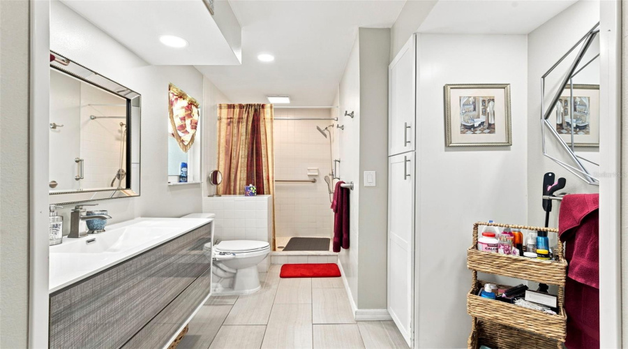 Primary Bathroom Featuring Floating Vanity