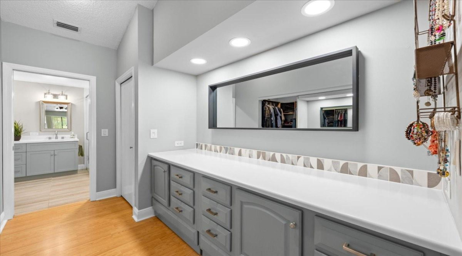 Large Dressing Space With Custom Cabinets And Linen Closet