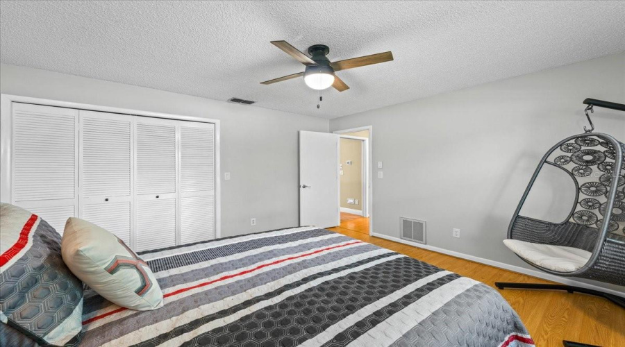 Two Bedrooms Flank A Bathroom Off The Family Room, Each With Large Closet And Ceiling Fans