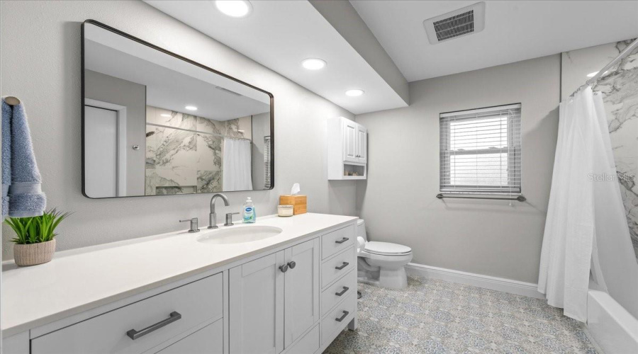 Updated Bathroom In Hall Between Two Bedrooms