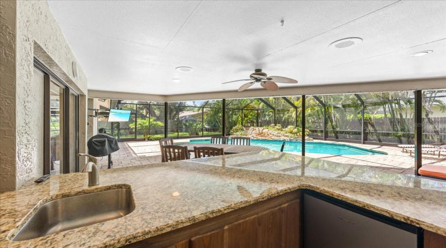 Pool Bar: With Sink, Refrigerator And Storage Space.