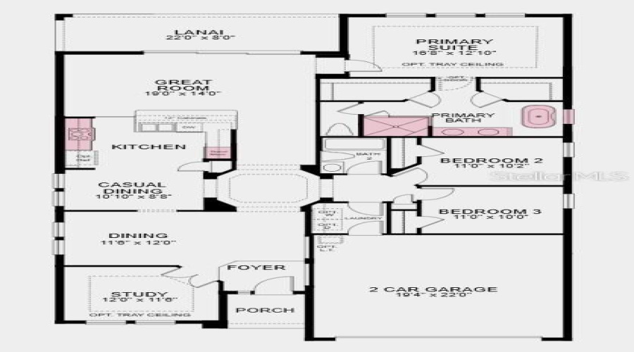 Floor Plan ~ Additional Highlights Include: A Soaking Tub With A Separate Shower In The Primary Bathroom, And A Door Into The Primary Bathroom.