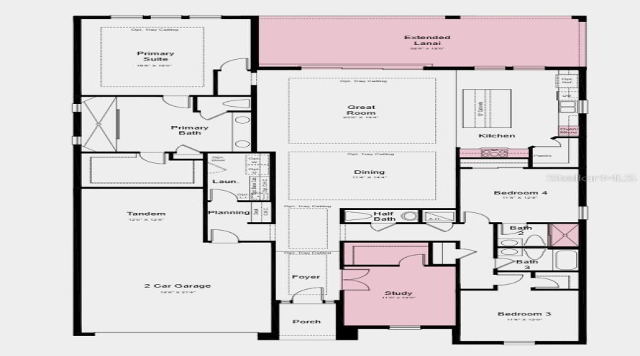 Floor Plan - Additional Highlights Include: Extended Flooring Into The Primary Suite, Primary Closet Door For Direct Access To The Laundry Room, Tray Ceiling Package, 8' Interior Doors, And Pre-Plumb For Laundry Sink And Water Softener