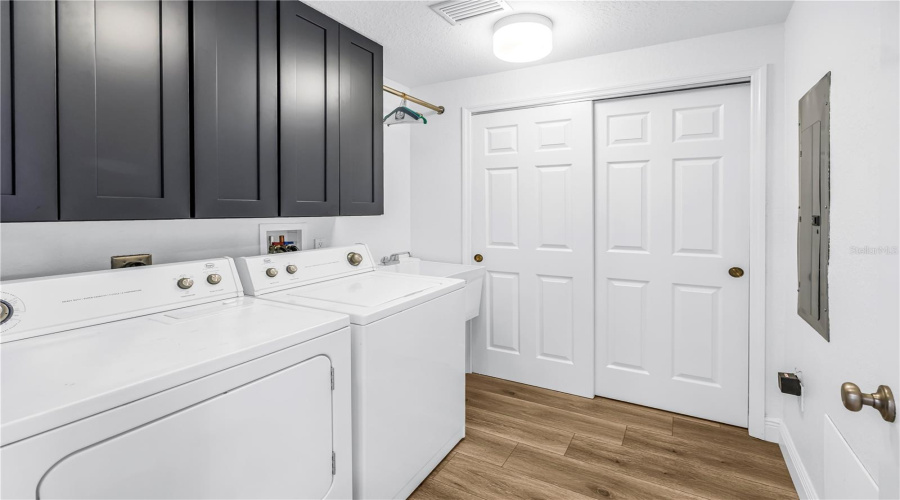 Inside Laundry Room W/ Wash Sink &Amp; Storage