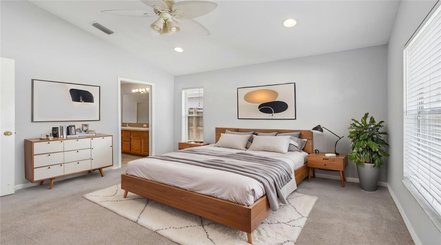 Virtually Staged. Downstairs Primary Bedroom