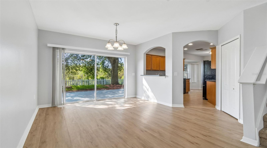 Dining Area Into Kitchen With Easy Pass Through For Dinner Dishes.