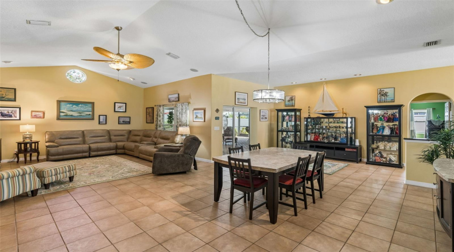 Open Floor Plan With Easy Access To Patio/Pool Area.