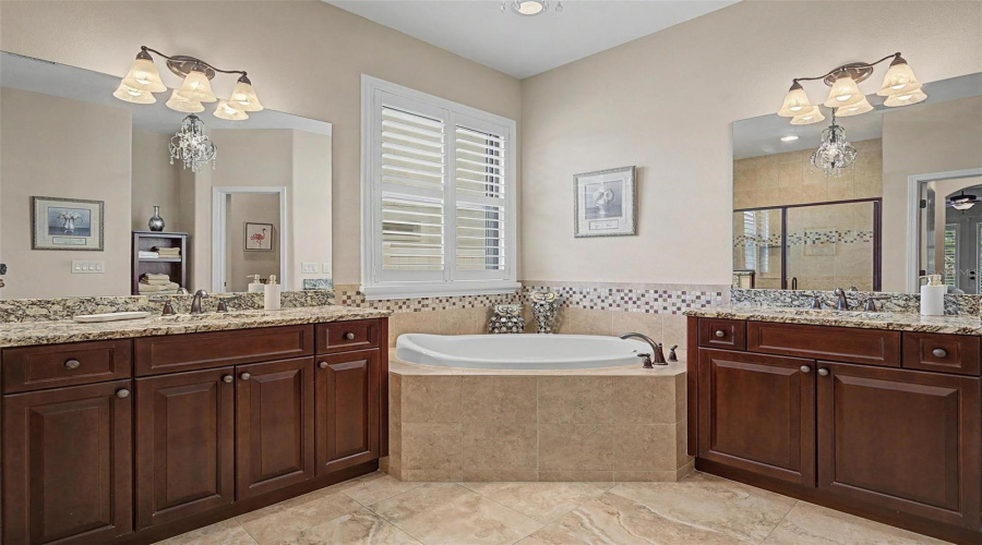 Split Vanities With A Soaking Tub
