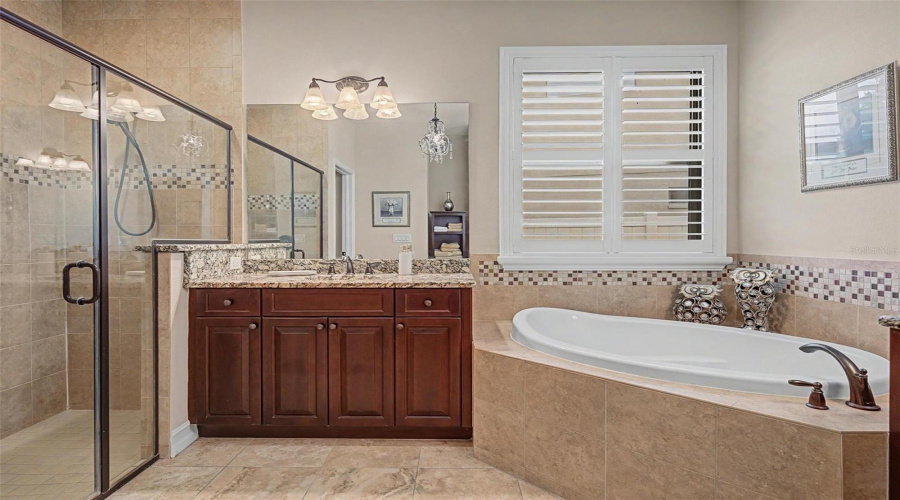 Plantation Shutters Also In Master Bathroom