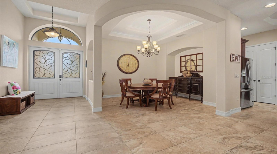 Designer Details Throughout Like The Arched Doorways And Trey Ceiling