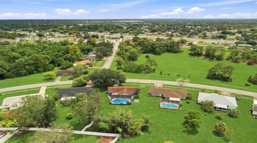 Aerial View Of Home With Pool.