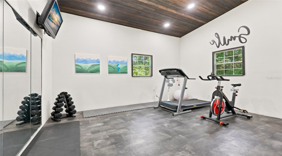 Gym Attached To Detached Apartment.