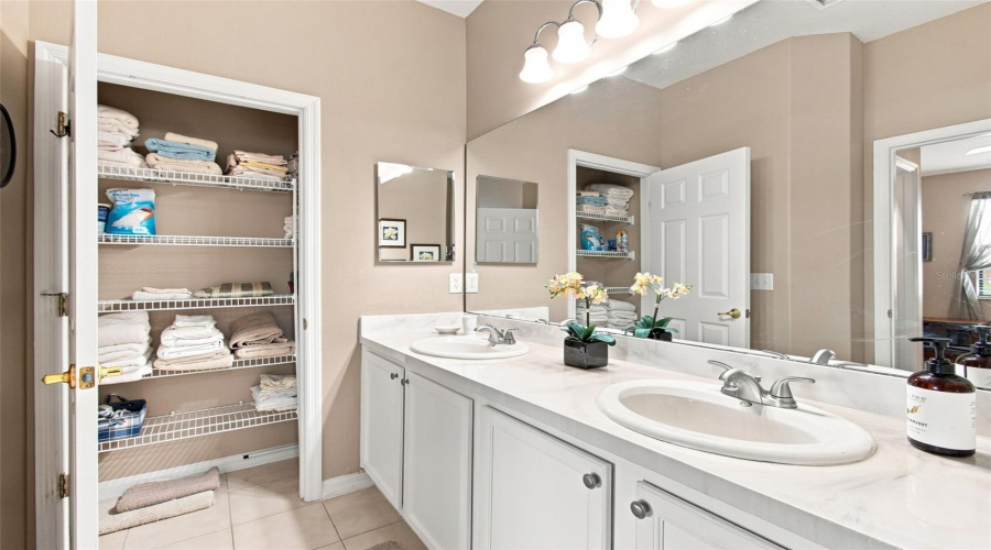Linen Closet In Primary Bathroom