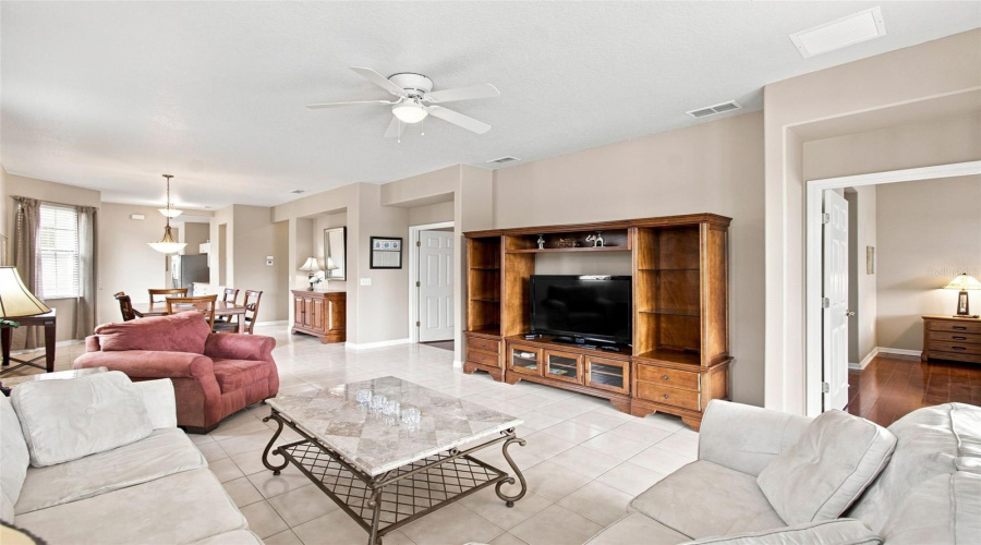 Open Concept With Double Door To Den