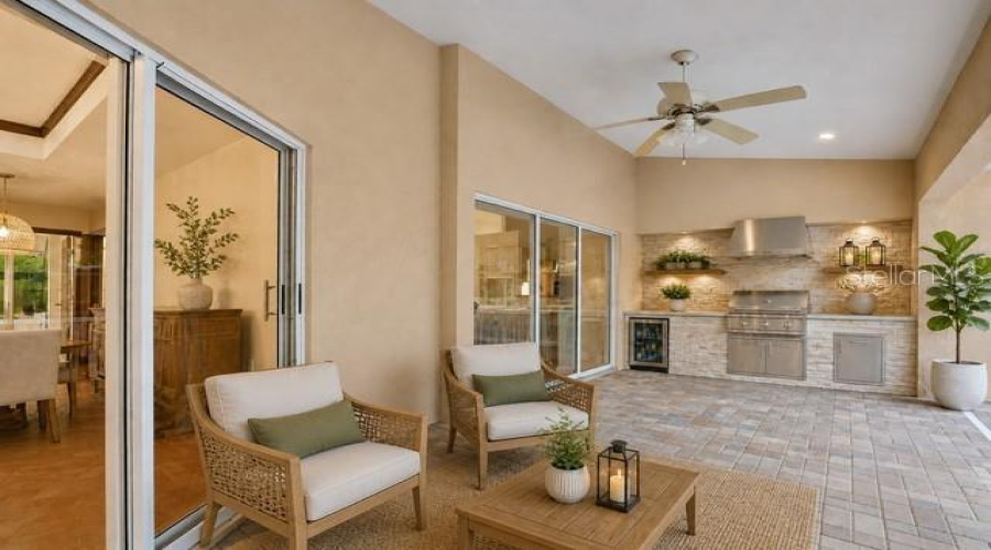 Staged Outdoor Kitchen And Lanai