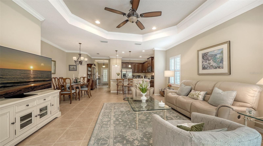 Seamless Connection Between The Kitchen, Dining Area, And Great Room