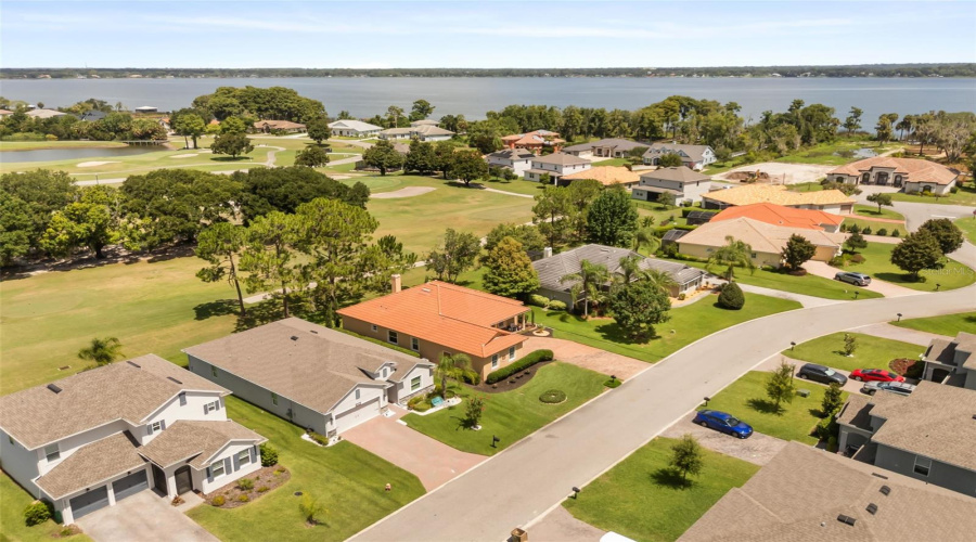 Aerial Showing Golf Course And Lake Dora