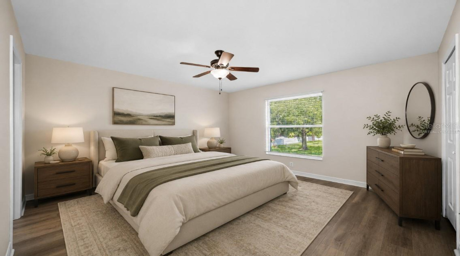 Virtually Staged Primary Bedroom