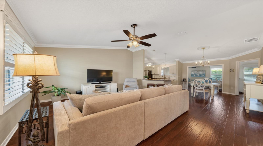 Entry View Into Open Floor Plan Living Area