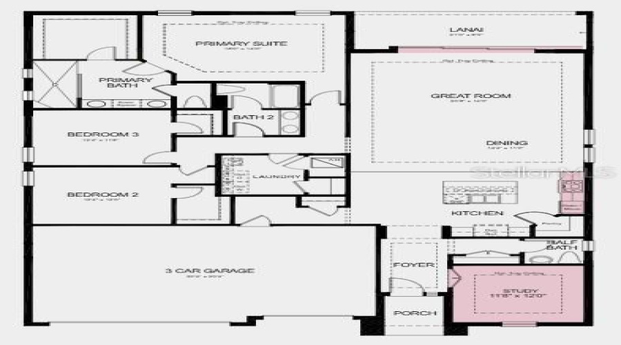 Floor Plan - Additional Highlights Include: Pocket Sliding Glass Door, Tray Ceilings, Extended Flooring In Primary Bedroom, And Outdoor Kitchen Rough-In