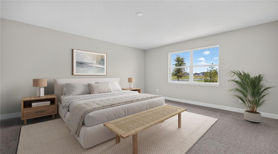 Virtually Staged Primary Bedroom