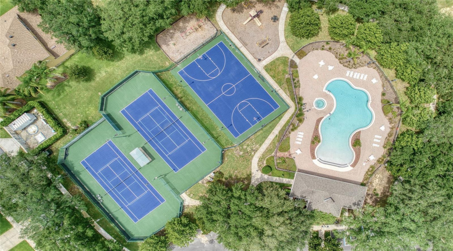 Tennis, Pickleball, Basketball Courts And Community Pool