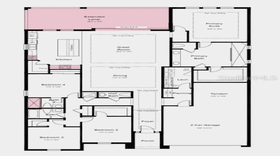 Floor Plan - Additional Highlights Include: Tray Ceilings, Pocket Slider, Laundry Room Sink And Cabinets, And Pre-Plumb For Future Water Softener