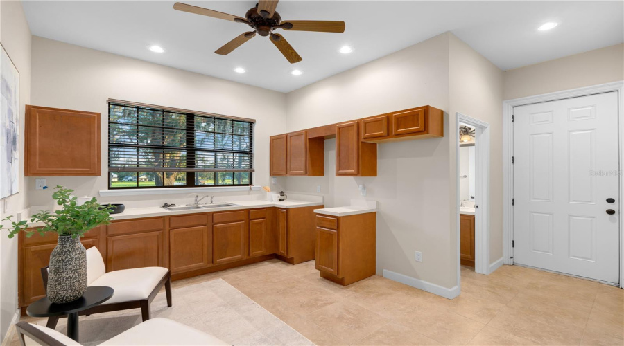 A Well-Appointed Kitchenette In The Garden Apartment With Extensive Wood Cabinetry And Generous Counter Space Enhances The Garden Apartment'S Suitability For Extended Family Or Long-Term Guests.
