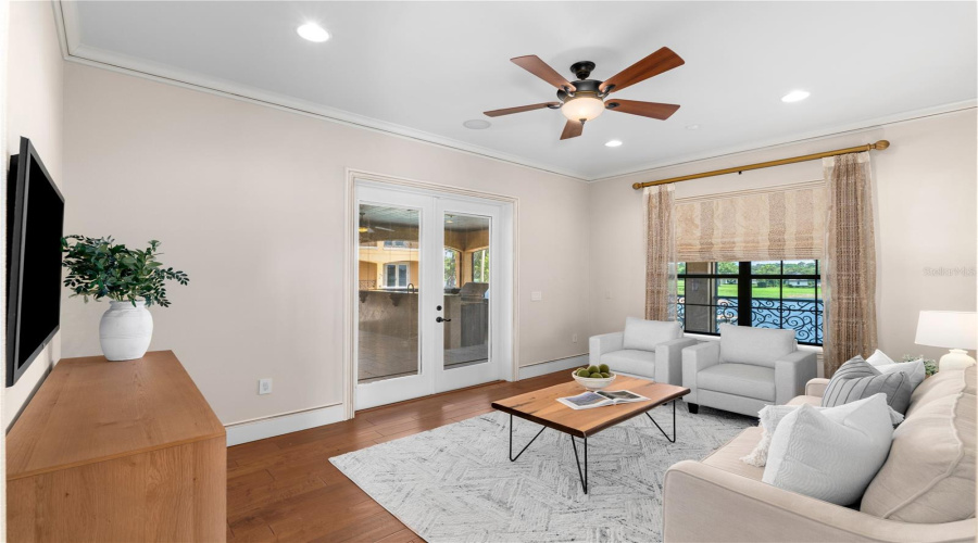 An Intimate Private Sitting Room With Hardwood Flooring And Natural Light Serves As A Refined Lounge, Reading Retreat Or Additional Living Space.