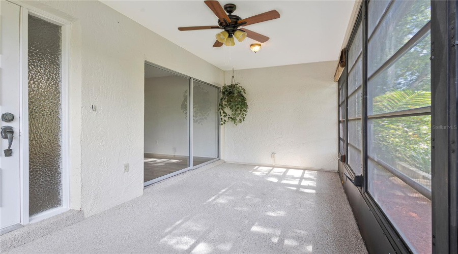 Front Porch Has Ceiling Fan And Electricity Availiable
