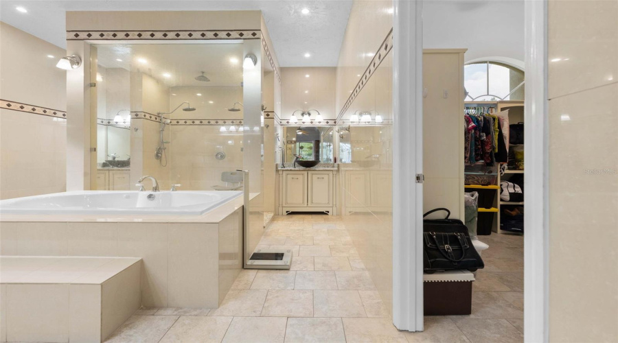 Floor To Ceiling Tile Separate Vanities