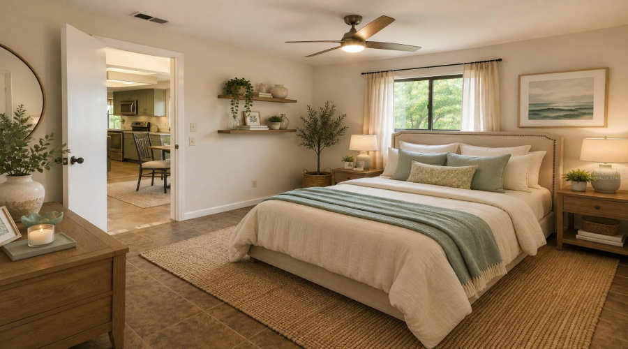 Virtually Staged Primary Bedroom Suite
