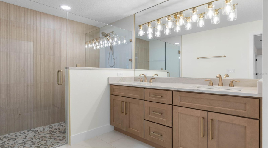 Primary Bath With 24X48 Porcelain Tile
